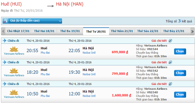 Tổng hợp tin tức chặng bay Huế đi Hà Nội trong tháng 1/2016