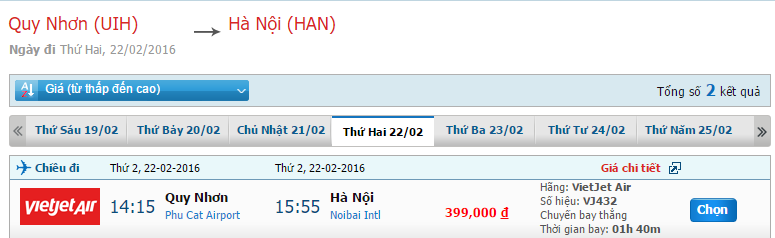 Tìm hiểu bản tin giá vé VietJet Air chặng Quy Nhơn – Hà Nội tháng 2/2016